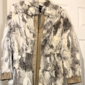 Long rabbit fur coat